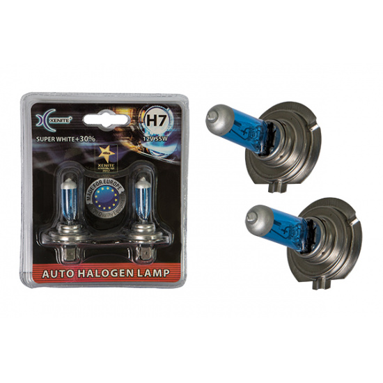 Лампы галоген Xenite H7 (SUPER WHITE+30%) (PX26d) 12V блистер 2 шт. - 1